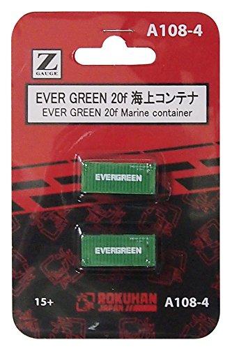 

Rokuhan Z Gauge A108-4 EVERGREEN 20-футовый морской контейнер (Упаковка из 2 шт.)