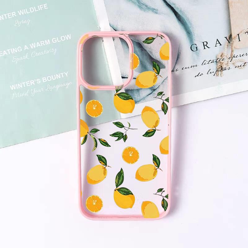 Summer Fruit Fresh Yellow Lemon Pattern Printed Phone Case for Iphone 16 15 14 13 12 11 Pro Max 7 8 Plus Anti-Fall Cover Funda
