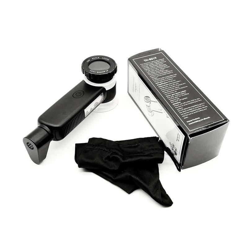 Rechargeable 30X Handheld Magnifying Glass with Led Lights Illuminated Magnifier 3 Light Modes Scale Jewelry Loupe for Seniors