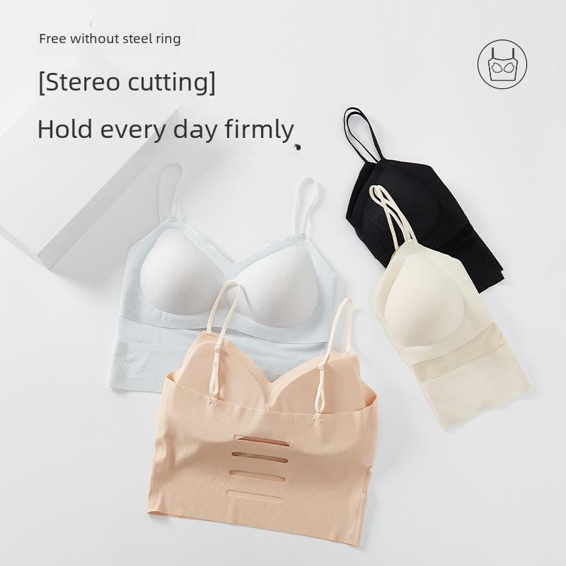 Women's Seamless Camisole: Comfortable, Breathable, Bra-Free, Steel Ring-Free, with Chest Pads, One-Piece Outerwear Tube Top.