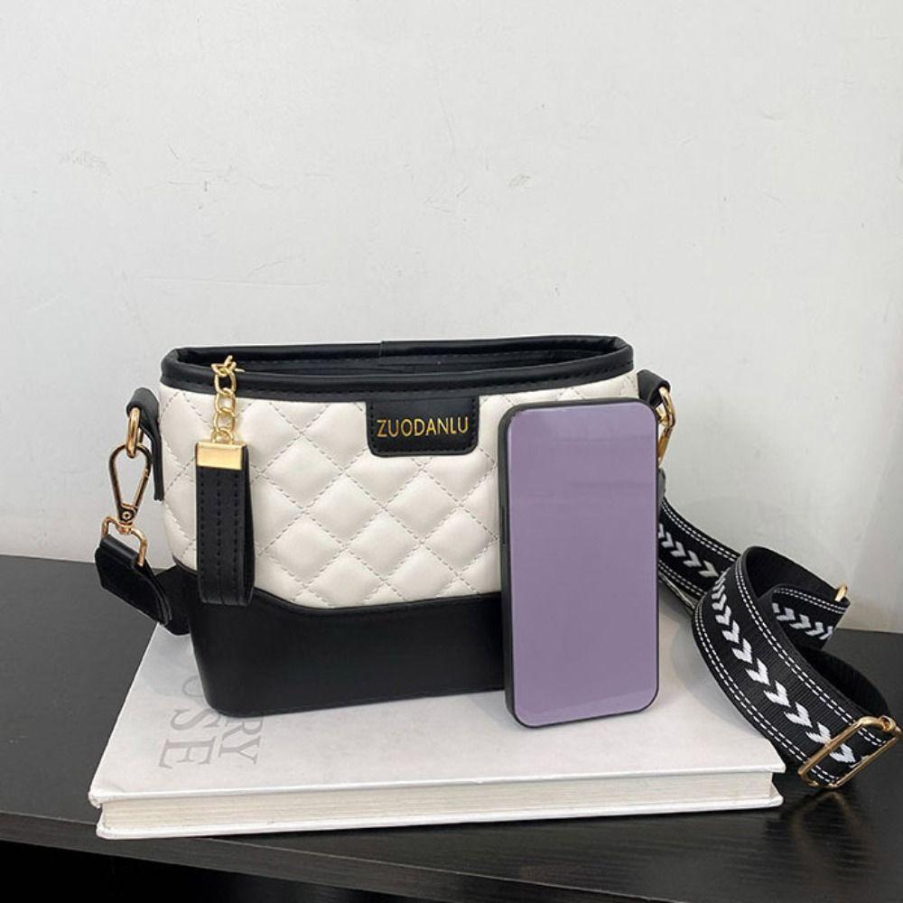 Lattice Rhombic Lattice Shoulder Bag Letter Underarm Bag Cute Crossbody Bag  Girls