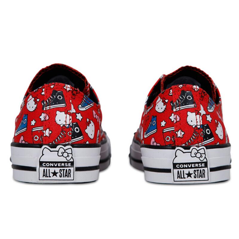Hello Kitty X Converse Chuck Taylor All Star Canvas Non-slip and Abrasion Resistant Low-Top Board Shoes Unisex Red