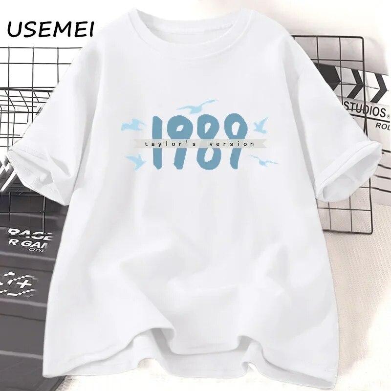 

Футболка эпохи Тейлора 1989 года, женская хлопковая футболка в стиле Харадзюку, женская одежда, уличная футболка, подарок для любителей музыки, концертные футболки L