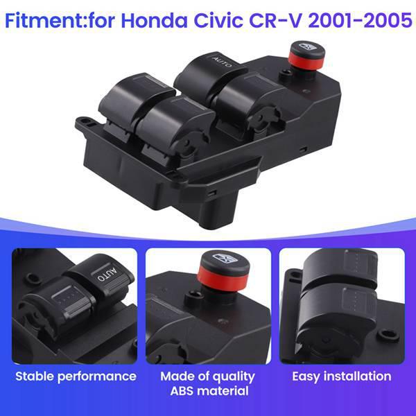 

35750SAEP03: Compatible with 01-05 Honda Civic CR-V Window Lifter Switch none