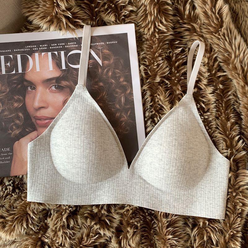 

Женский летний милый цветочный бесшовный бюстгальтер пуш-ап с эффектом «обнаженной кожи», мягкая поддержка, защита от провисания, контроль боковых косточек, нижнее белье M серый