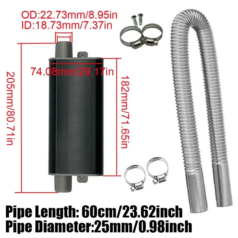 60cm Car Air Diesel Parking Heater Exhaust Pipe Tube Hose 24mm Air Filter Muffler Silencer With Clip Kit For Webasto Eberspacher