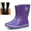 Women's Lightweight Mid-Tube Rubber Rain Boots - Fashionable, Soft, and Sweat-Absorbing for All Seasons.