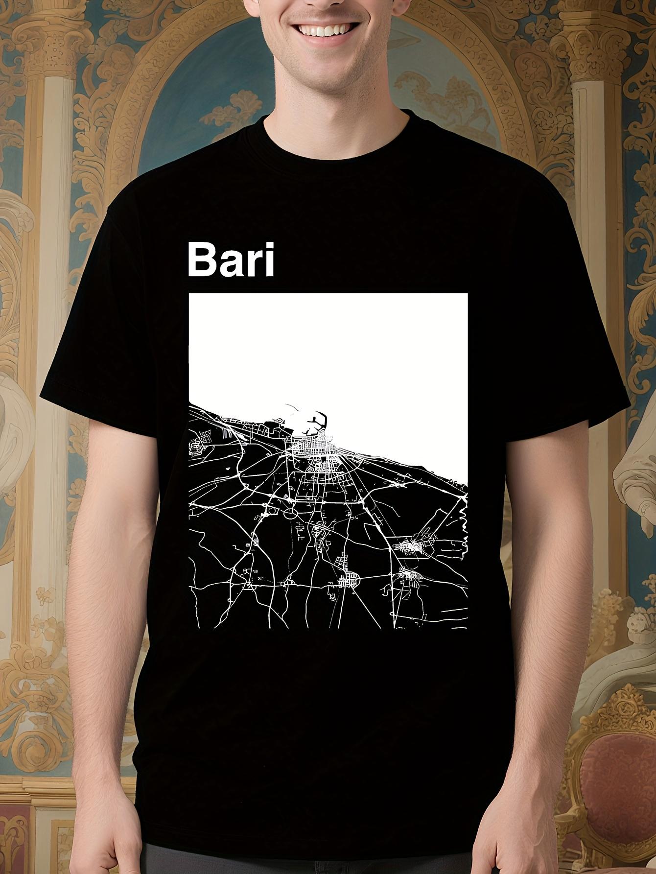 Bari Italy City Map Graphic Tshirt - 100% Cotton S