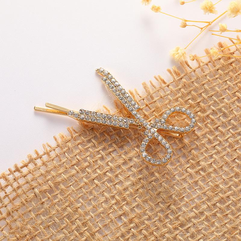 

1 шт./2 шт. в корейском стиле, креативные стразы, ножницы, расческа, заколка-лист, элегантный боковой зажим для волос, аксессуар для волос