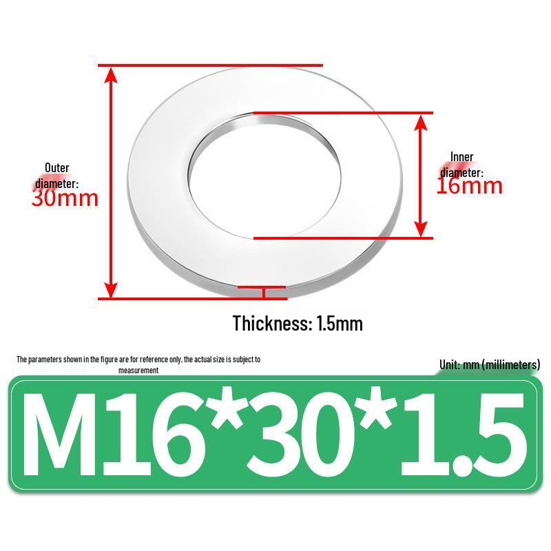 Jin Juntai Thick & Thin Stainless Steel Flat Washer, Round M10-M36
