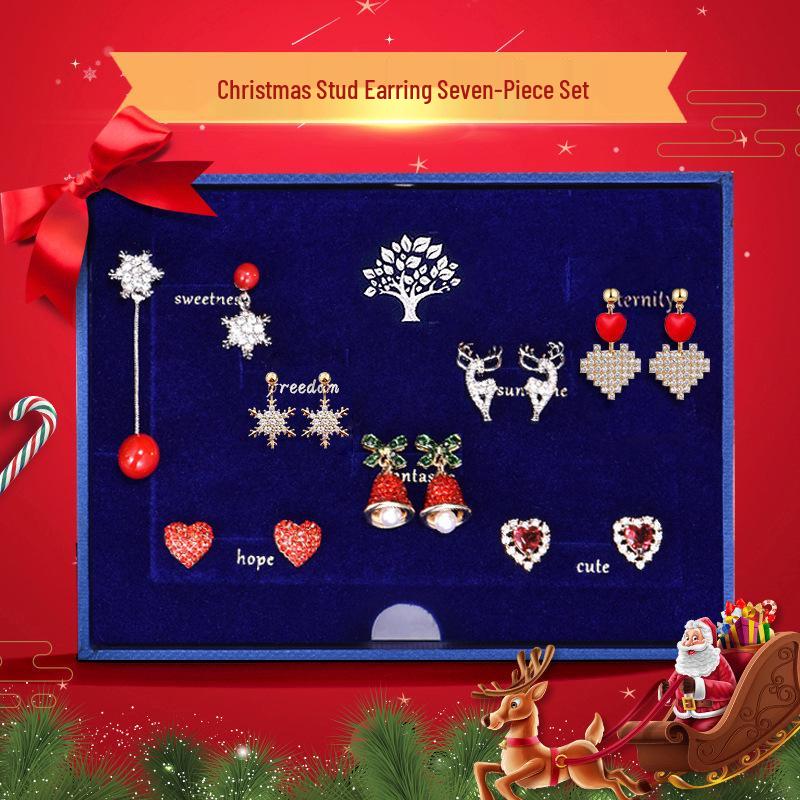 925 Silber Schleifenstecker Set: Elegantes rotes Weihnachtsgeschenk für Freundin