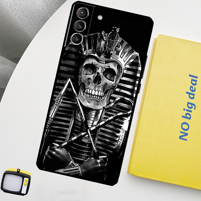 Ancient Egypt Pharaoh Phone Case For Samsung Galaxy S25 Ultra S21 S22 S23 S24 Ultra S9 S10 S20 Plus S25 FE Cover