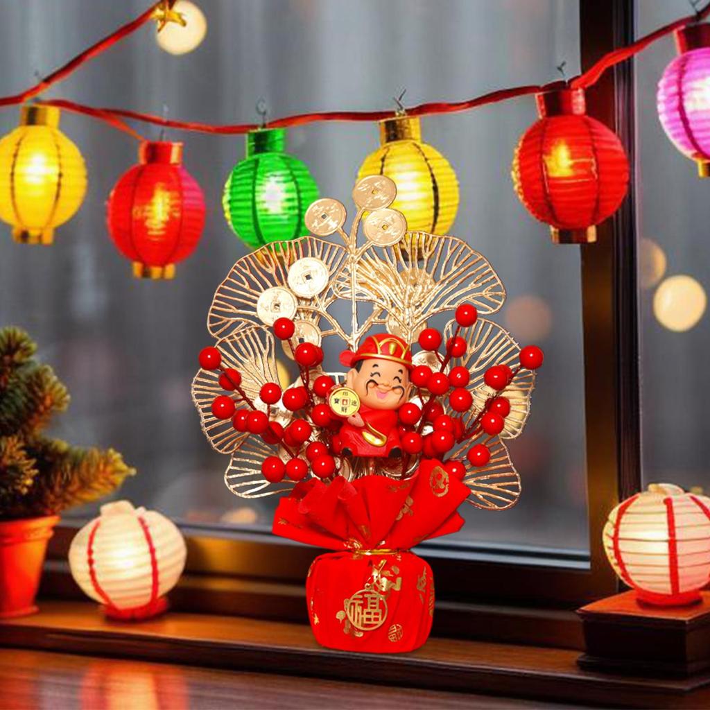 Chinese Lucky Tree Money Lunar New Year Decor Holiday Embellishments Gift Tabletop Decor for Wealth and Good Luck Car Party