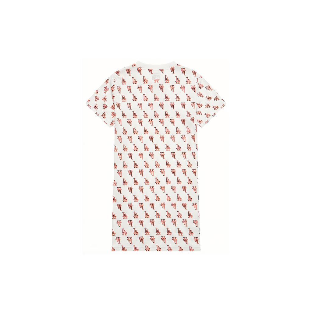 New MLB Short Sleeved Dress Women's White 3FOPM0133-07CRS