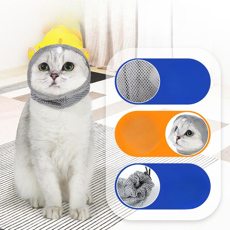 Suprimentos para animais de estimação: Protetores de cabeça para gatos, anti-lambidas, anti-arranhões, anti-ingestão, visão desobstruída, máscaras respiráveis para gatos.
