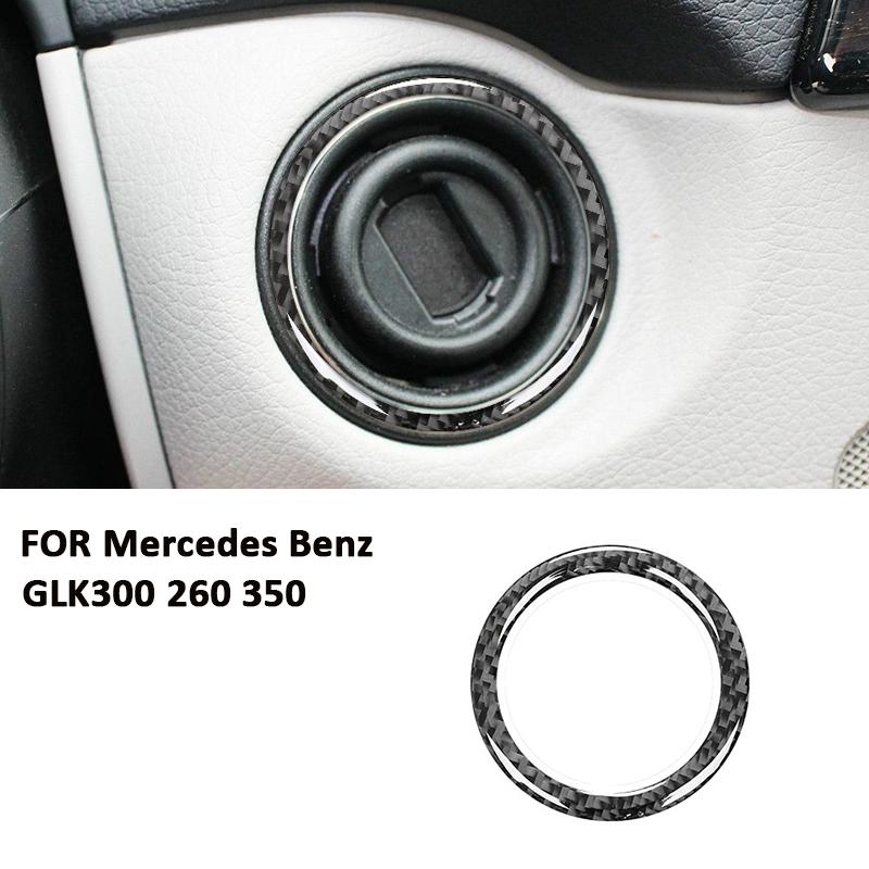 Carbon Fiber Car Engine Ignition Key Switch Panel Ring Frame Decoration Sticker For Mercedes Benz GLK300 GLK260 GLK350 2008-2015