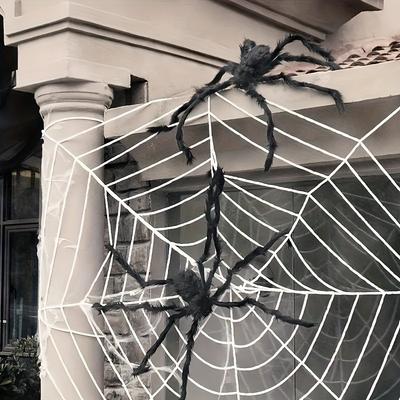 1 Stück Riesen Spinne und Spinnennetz Spinnen Halloween Dekorations-Set, Gruselige Outdoor-Requisiten, Geeignet für Partys, Schreckliche Falsche Spinne - Zum Aufhängen De