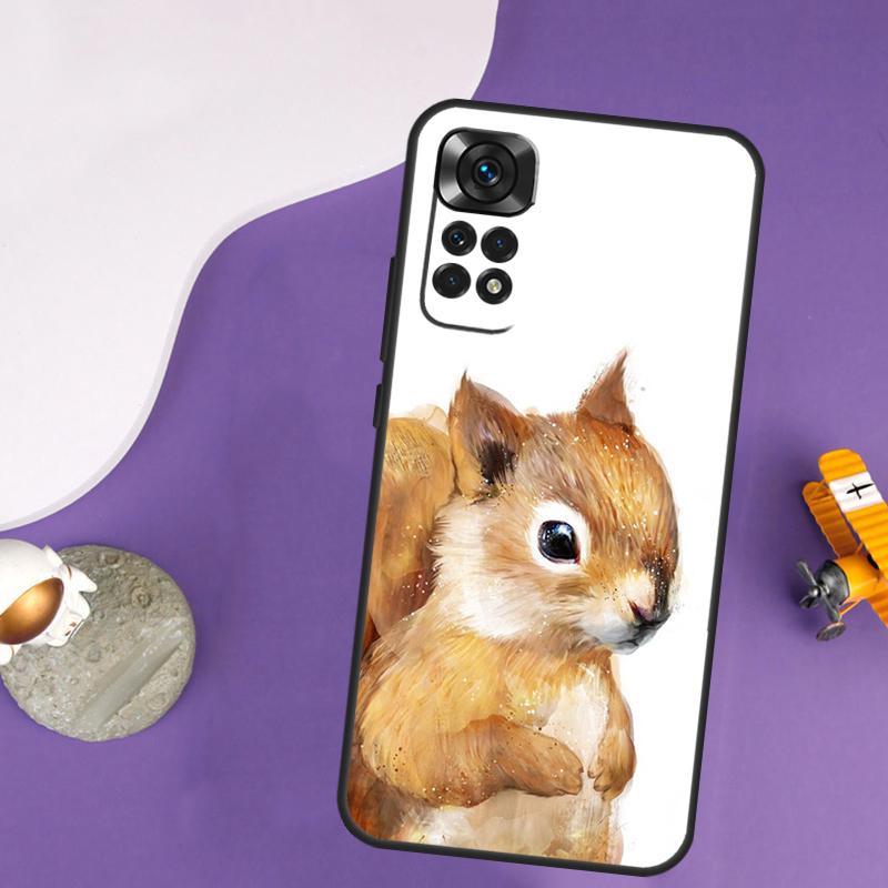 

Cute Animal Squirrel Case For Xiaomi Redmi Note 13 14 Pro 12 9 10 11 Pro 10S 11S 12S Redmi 14C 13C 10C 12C Cover Redmi 10C
