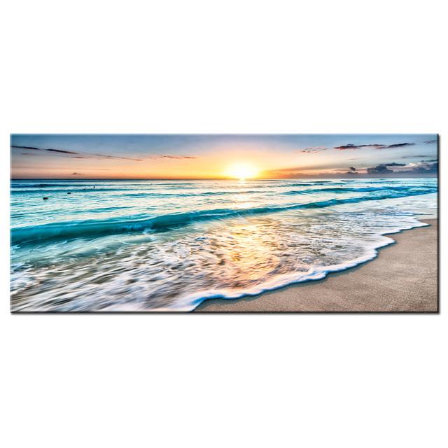 Beach Sunset Wall Art Posters Large Landscape Canvas Painting Print Nordic Forest Trees Wall Decoration Picture For Home Decor