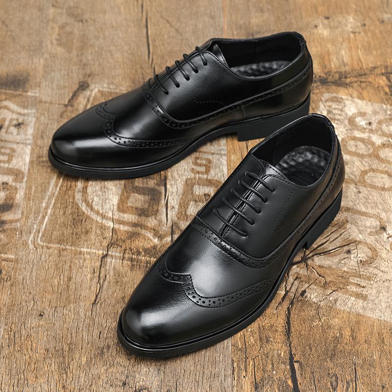 Fashion New Gentleman Fashion Black Brown Lace Up Oxford Brogues Shoes Luxury Designer Formal Wedding Prom Dress Homecoming Footwear