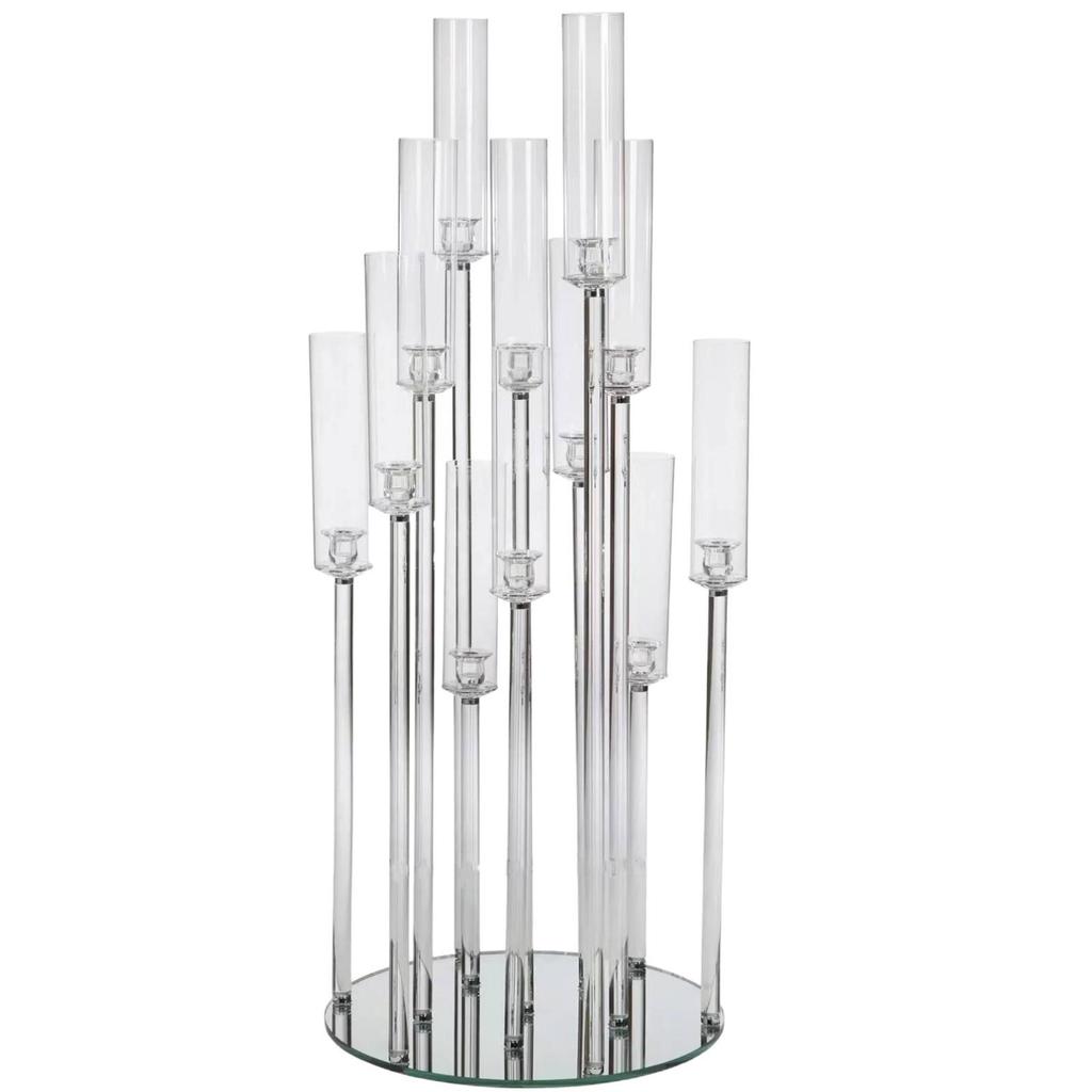 Transparent Acrylic Cross Wedding Candlestick for Banquets, Hotels, Aisles, Restaurants, and Bars