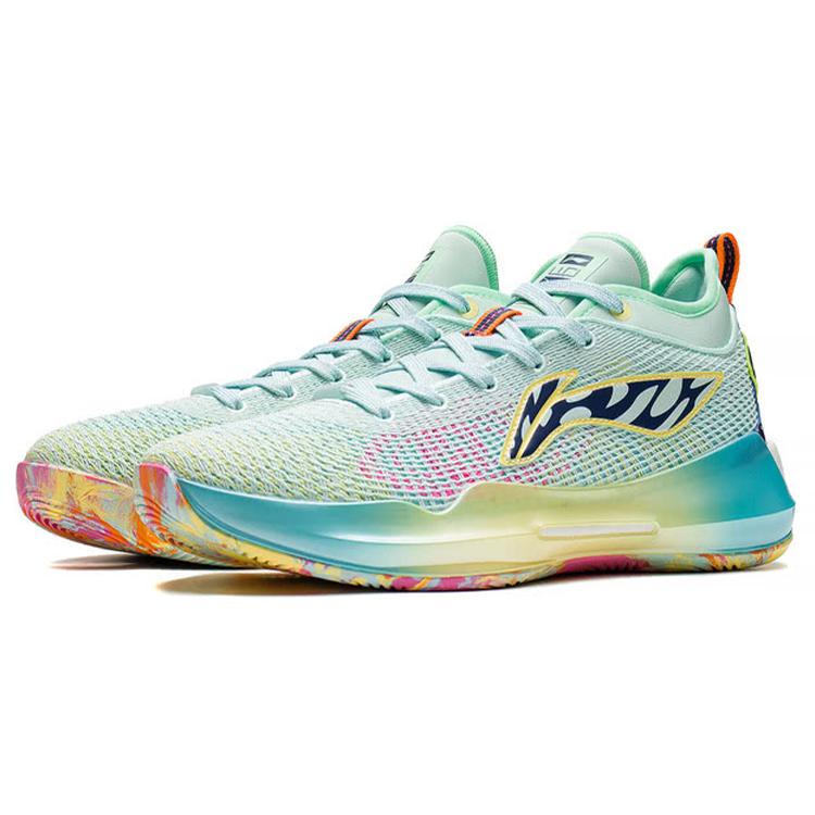 New LINING YuShuai 13 Boom Basketball Shoes Men Low Top Water Wave Green ABAQ013-17