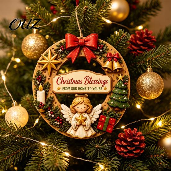 Seasonal Garden Window Hanging Interchangeable Wooden Christmas Wreath, 12 Pcs Front Door Plaque, DIY Wreath for Handmade Pattern Wall, Fireplace,