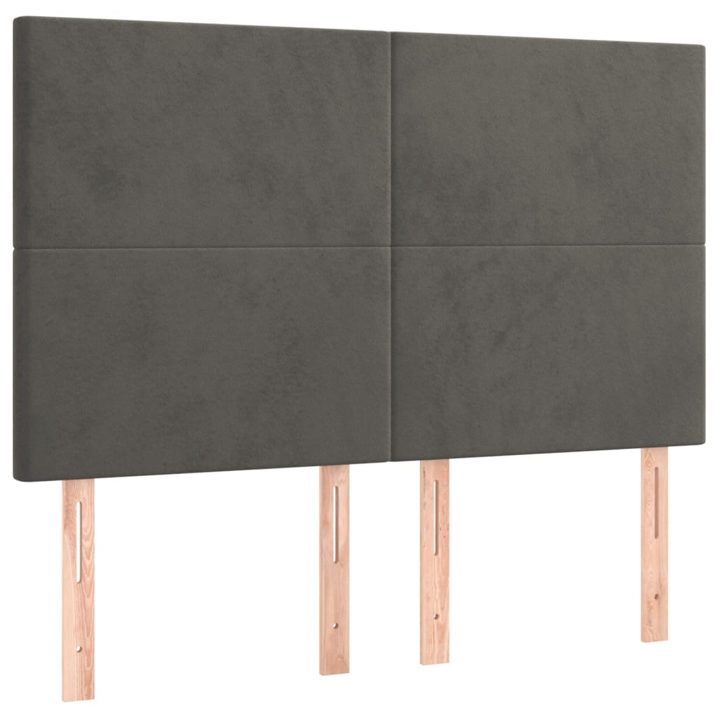 Vidaxl Letto Continentale Con Materasso E LED, Velluto Grigio, 140X200Cm