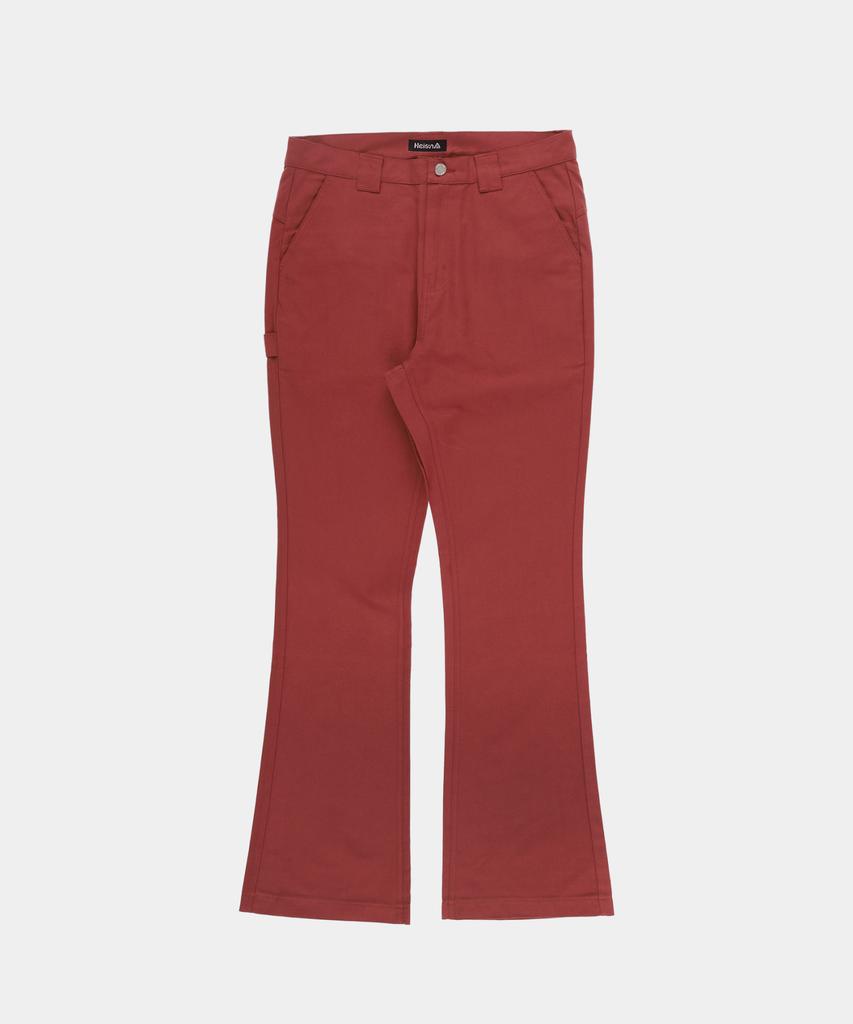 Haisan Snap Button Bootcut Pants Red