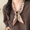 Cashew Nut Flower Silk Scarf Necklace for Women - Vintage Long-style Silk Headscarf with A Bow - Necktie - High-end Style