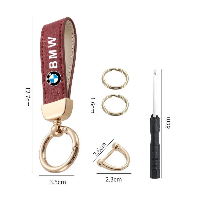 2025 Leather Keychain Emblem Car Keyring Key Chain Ring Pendant Accessories For BMW 1 3 5 7 Series X1 X2 X3 X5 X6 G30 G20 G1