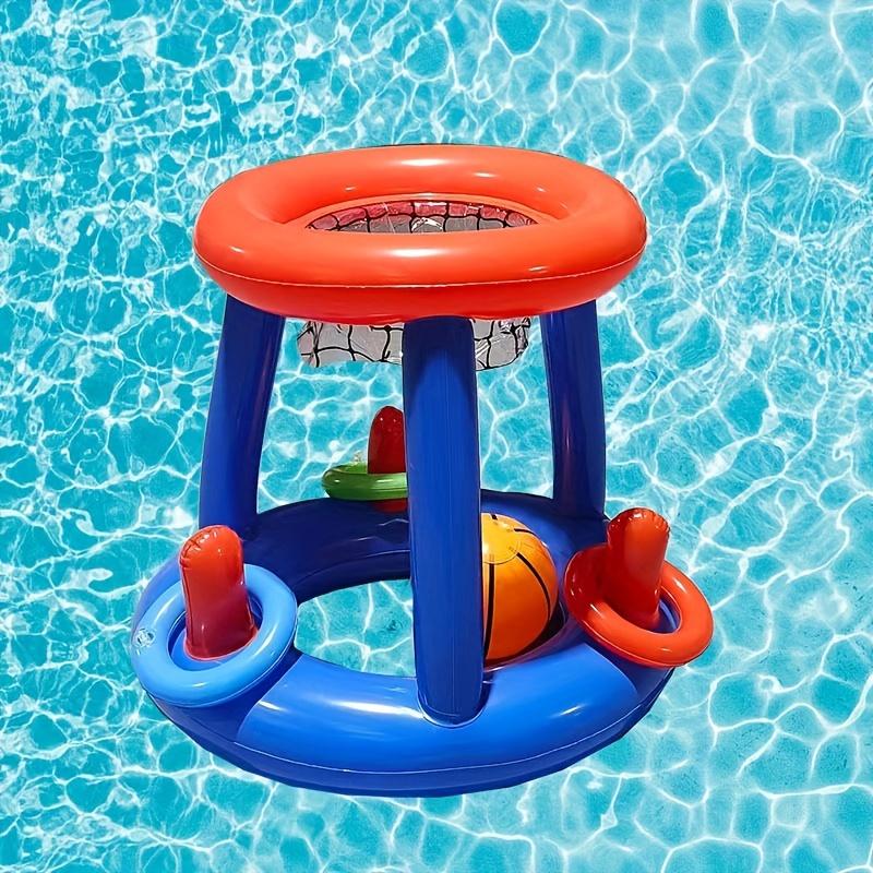 Set de coș de baschet gonflabil ușor de utilizat pentru petreceri la piscină - PVC durabil, albastru, perfect pentru distracție în familie și timp liber în aer liber