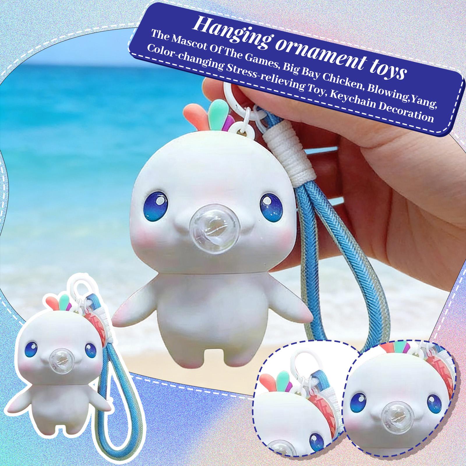 Талисман Игр, Большая Курица Бэй, Дующий, Ян, Меняющая Цвет Игрушка-Антистресс, Брелок One Size