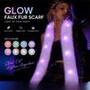 Light Up LED Flash Scarf Fluffy Winter Plush Scarf Fashion Christmas Decoration  Concert