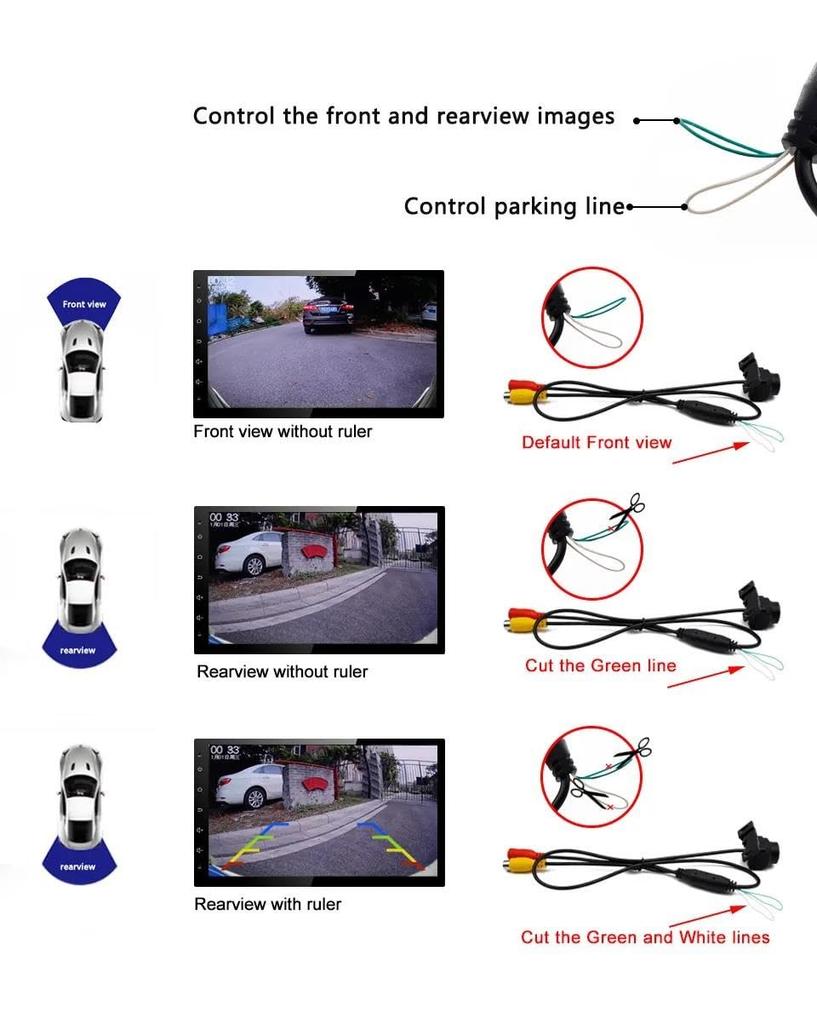 Kamera cofania AHD 1080P CCD CVBS 180 Stopni Rybie Oko Kamera przednia/tylna do samochodu Star