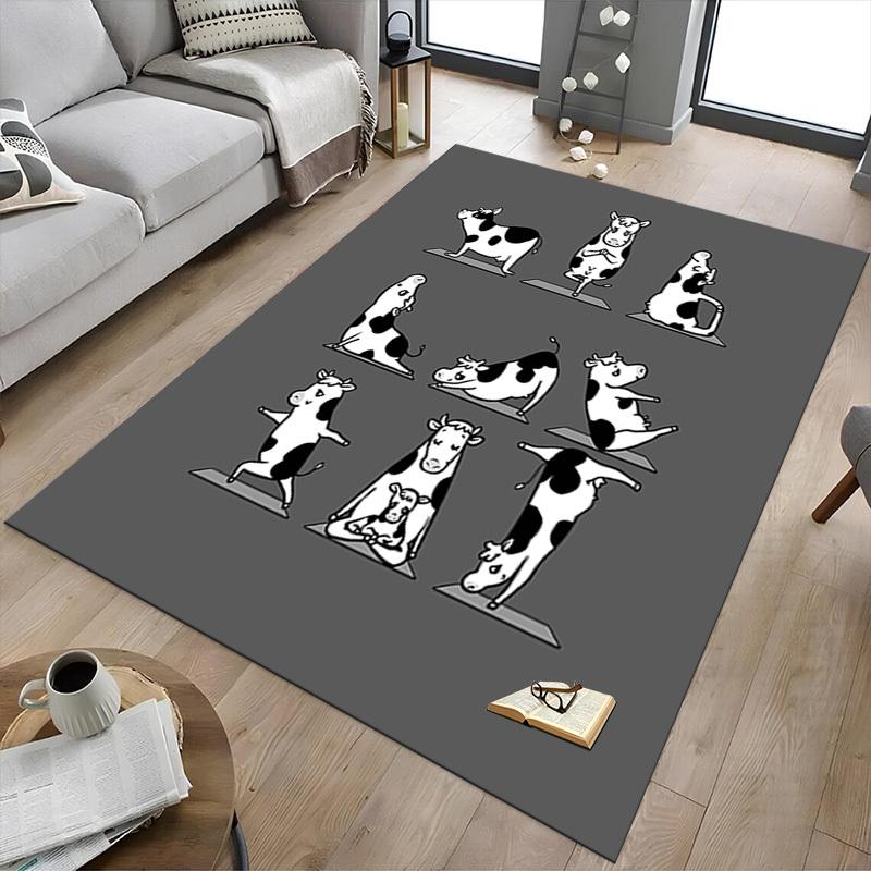 1PC yoga cow Extra Large Non Slip Floor carpet, Office, family, bedroom Large Area Rug Indoor Rugs, Vibrant Colors