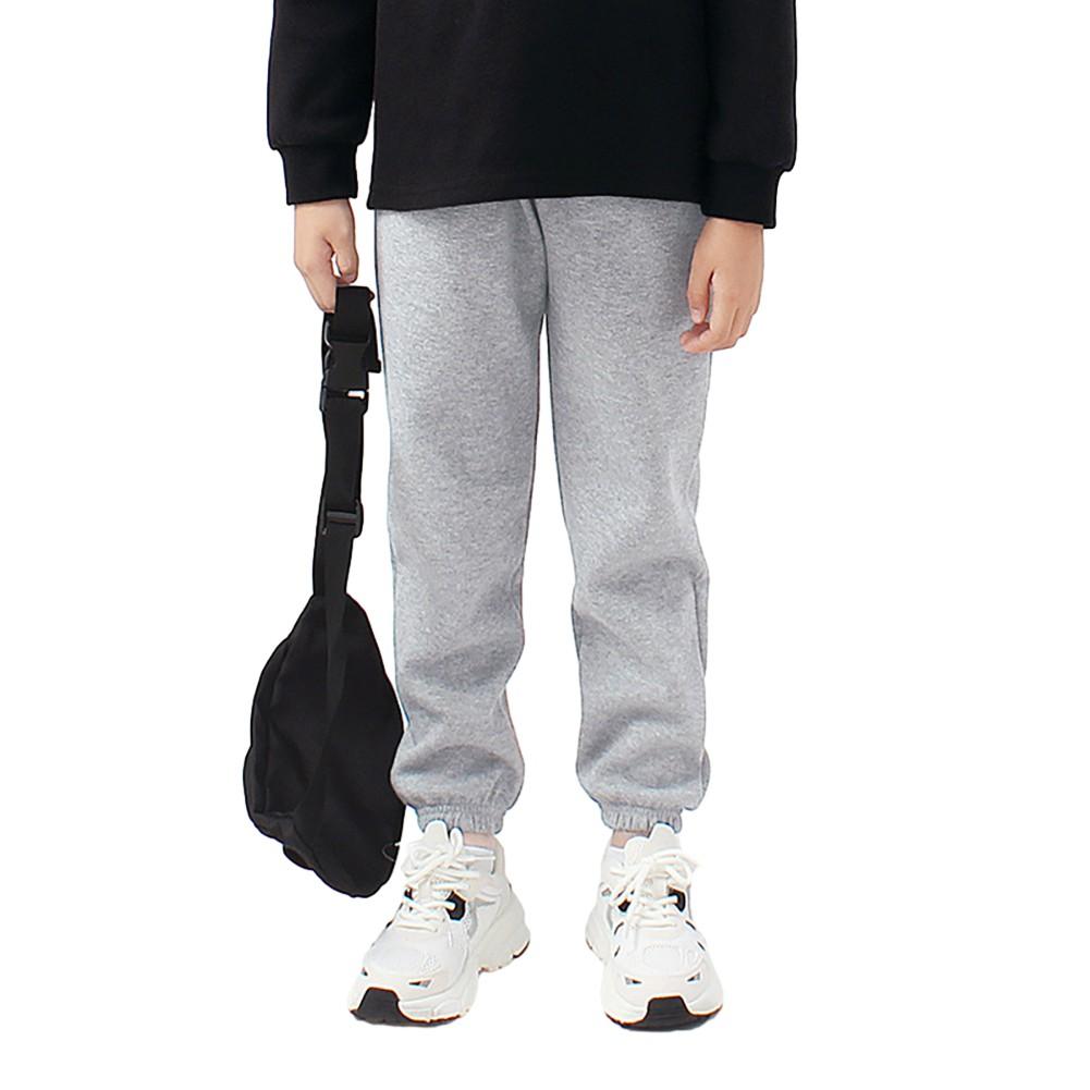 Dětské chlapecké ležérní tepláky jednobarevné volné sportovní kalhoty se stahovací šňůrkou