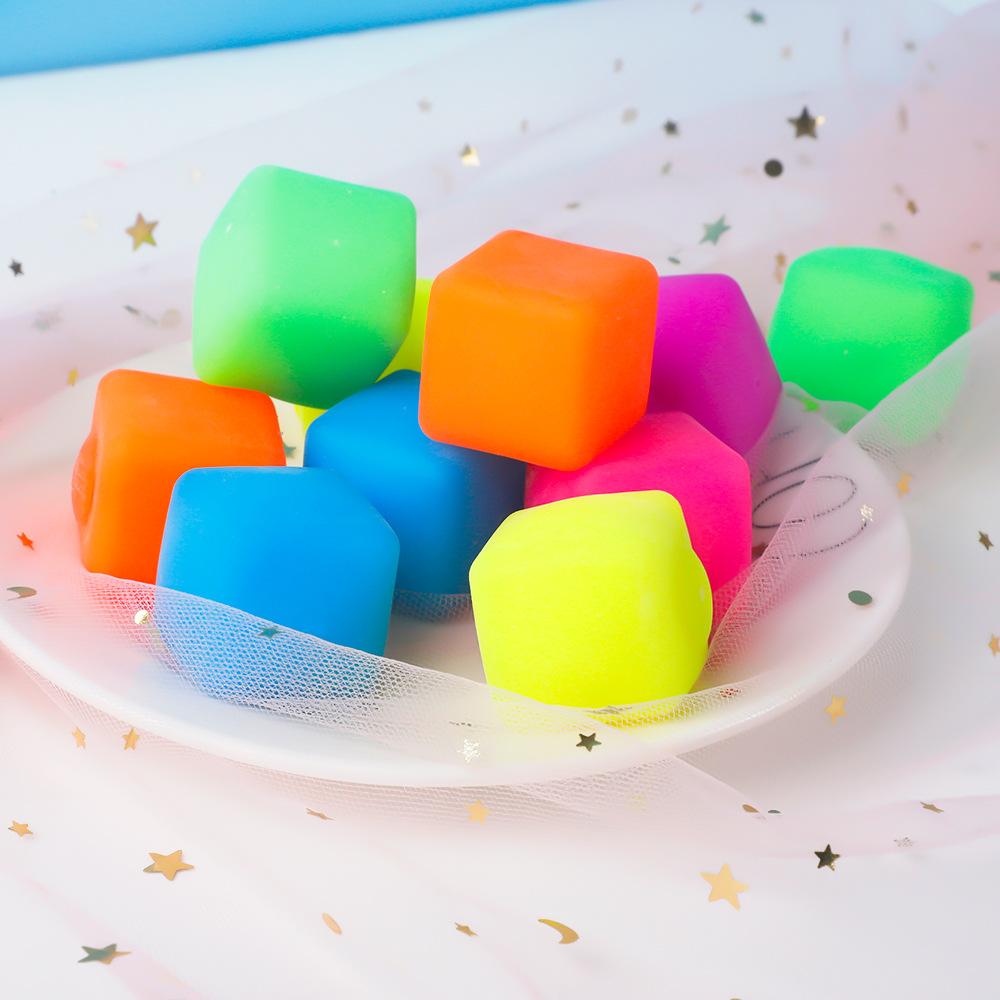 5/15/30PCS 3cm Rainbow Tofu Stress Balls Sensory Toys Decompression Slow Rebound Stress Relief Fidget Toys for Kids Adult Gifts