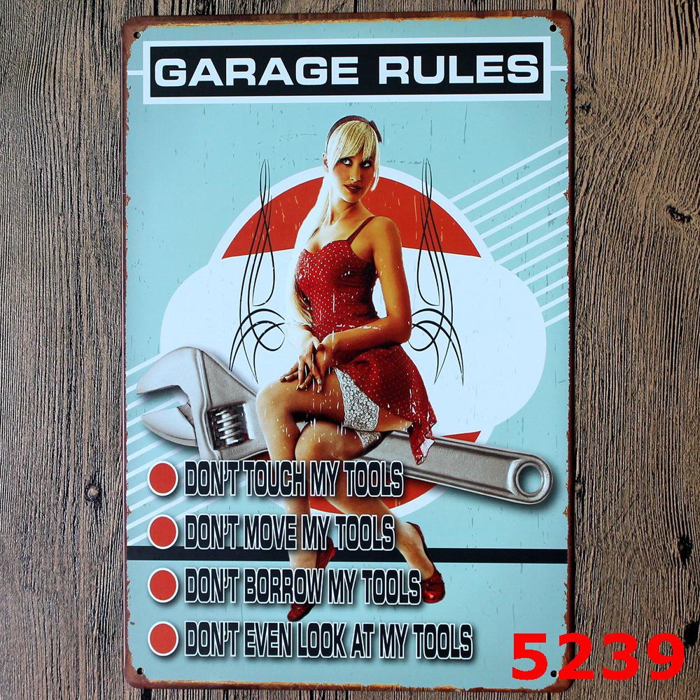 Retro Car Repair Shop Tin Sign for Bar or Living Room Decor