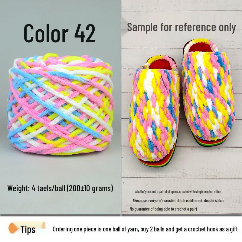 Plush Wool Yarn for Hand-Knitted Crochet Shoes & Slippers