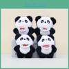 Bib Love Heart Panda Plush Keychain Toy Cartoon Stuffed Doll Gift Decoration
