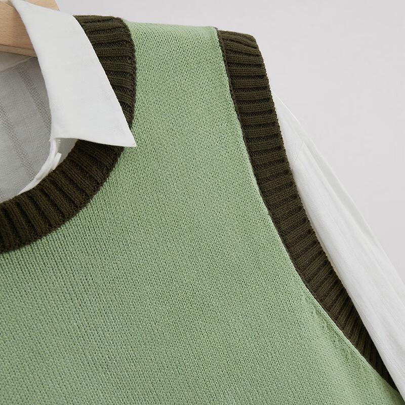 Damen Pullover Color Block Rundhals Weste