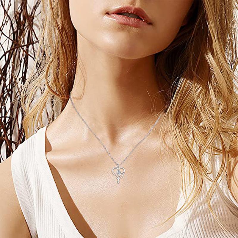 Creative Stethoscope Heart-shaped Pendant Necklace, Exquisite Jewelry for Daily Wear, Nurse's Day Gift, Holiday Gift