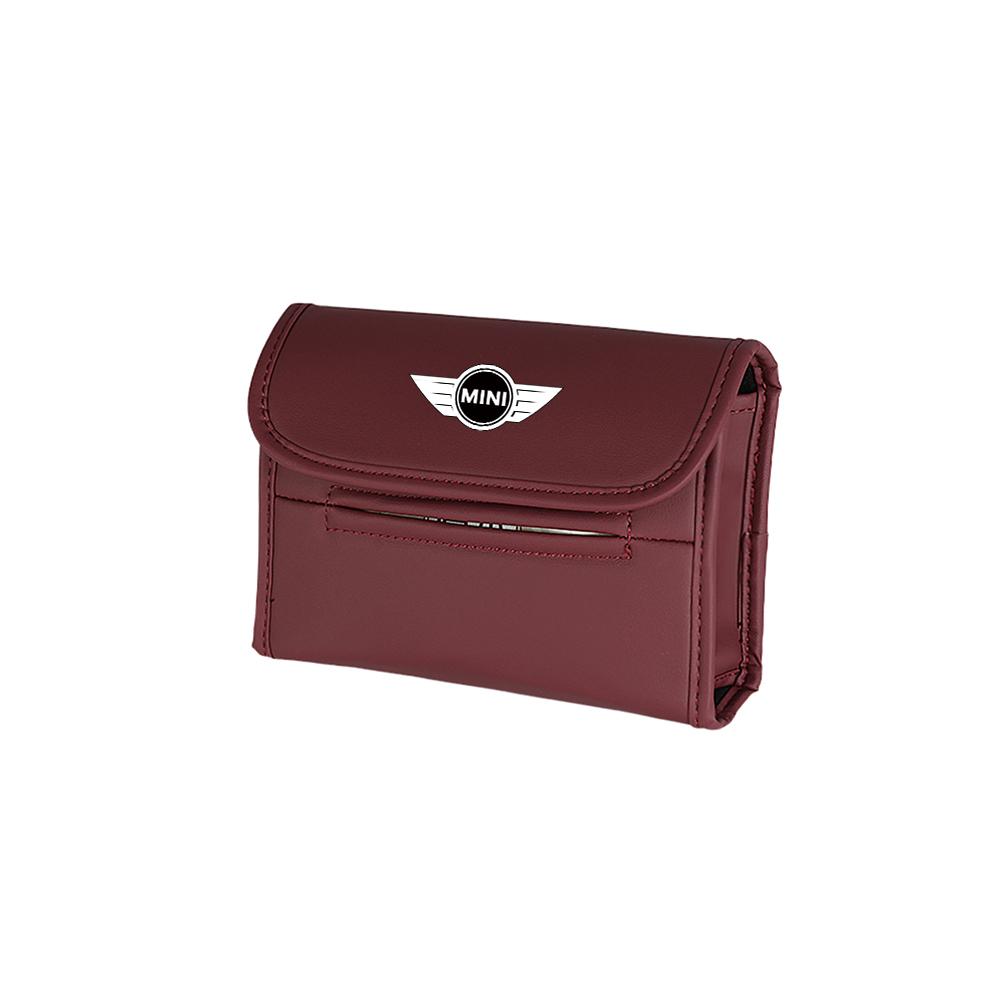 For MINI Cooper S JCW WORKS R55 R56 F55 F56 R57 R58 R59 R60 R50 Car Logo Tissue Box Napkin Holder Case Paper Towel Storage Bag