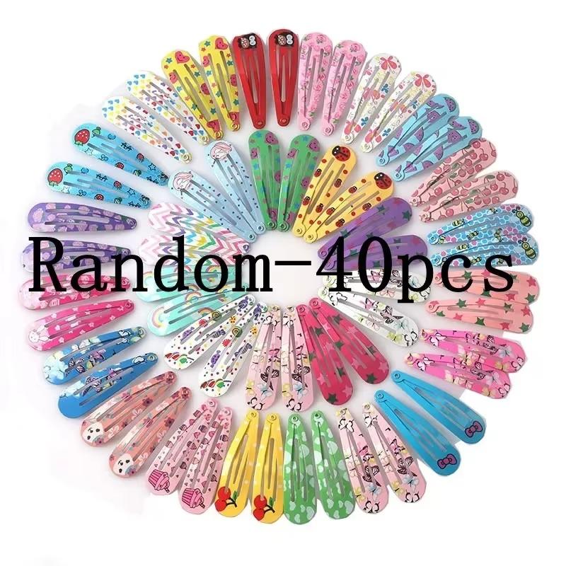 30/40Pcs Set New Paint Printing BB Clip Children's Broken Hairpin Metal Side Little Girl Hair Accessories Hairpin
