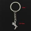 New Fashion Men 30mm Keychain DIY Metal Holder Chain Vintage Stork Baby Bird 23x18mm Silver Color Pendant Gift