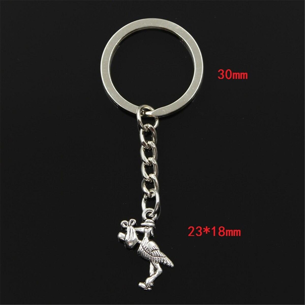 Новая мода для мужчин 30 мм брелок DIY металлический держатель цепи Винтаж Аист Птица — фото 5