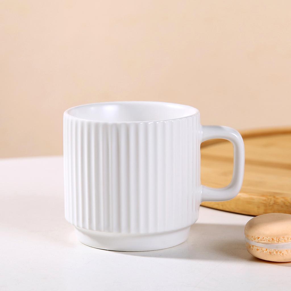 Enkel Randig Mugg Kaffekopp Frukostkoppar Söta Muggar Dryckesvaror Personlig Presentkopp för Te Jul Keramik Rolig Öl Bar