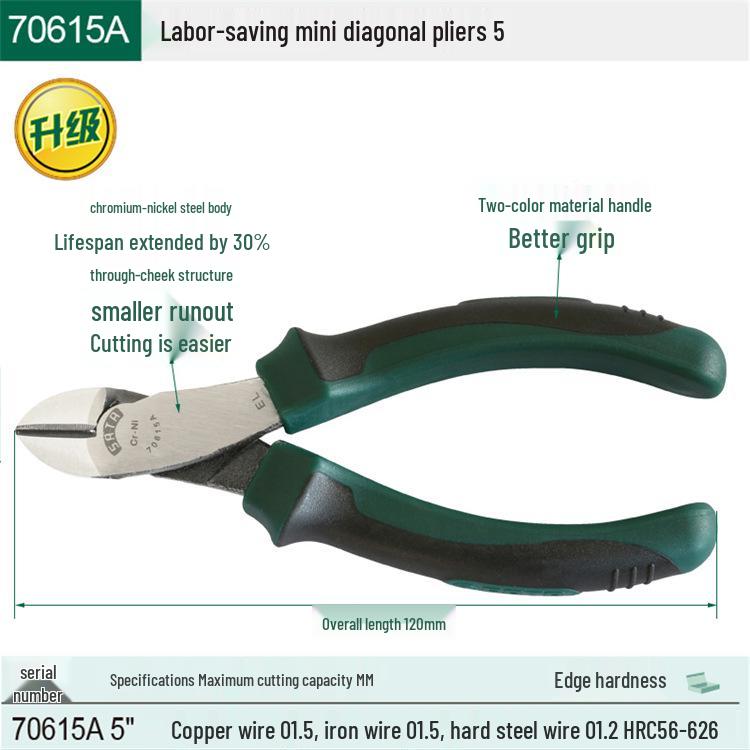 SATA Mini Wire Pliers Set: Needle-Nose, Bent-Nose, Flat-Nose Tools