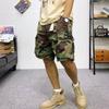 Verão masculino plus size cinco pontos soltos calças de perna reta moda shorts de carga